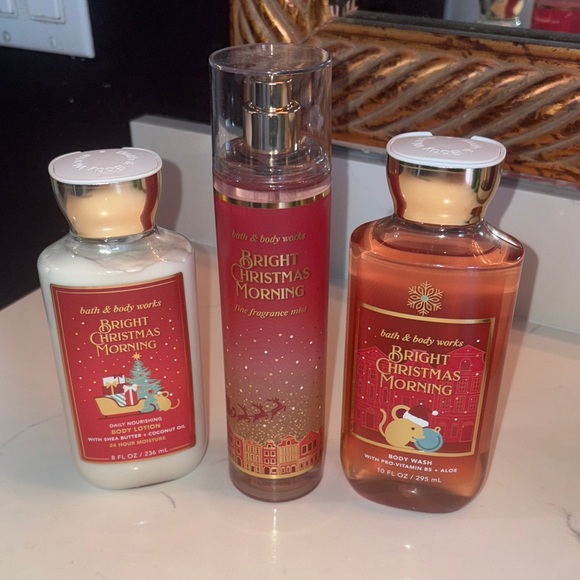 Bath & Body Works Bright Christmas Morning Body Wash fragrance mist body lotion